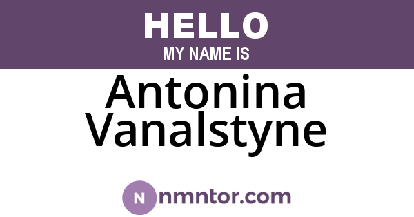 Antonina Vanalstyne