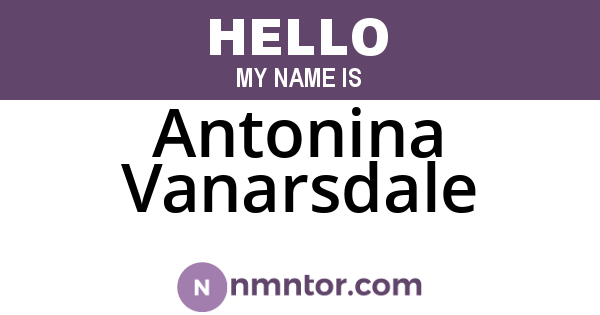 Antonina Vanarsdale