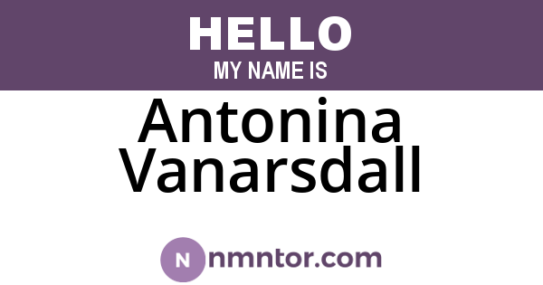 Antonina Vanarsdall
