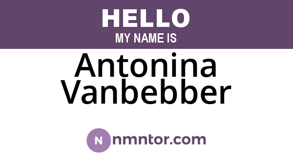 Antonina Vanbebber