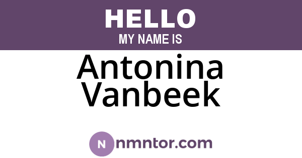 Antonina Vanbeek