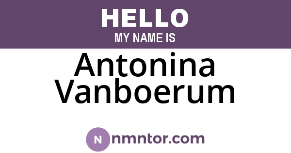 Antonina Vanboerum