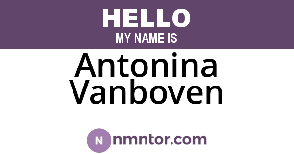 Antonina Vanboven