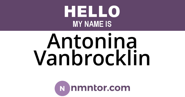 Antonina Vanbrocklin