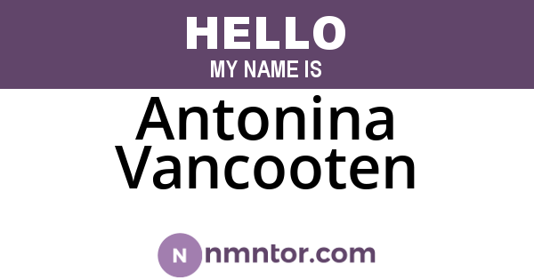 Antonina Vancooten