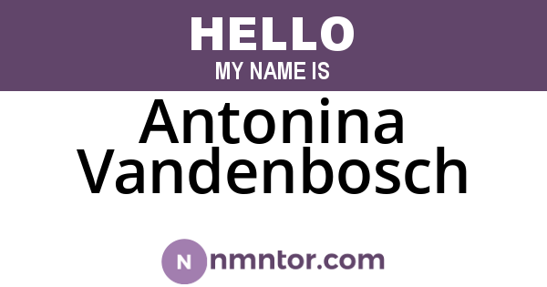 Antonina Vandenbosch