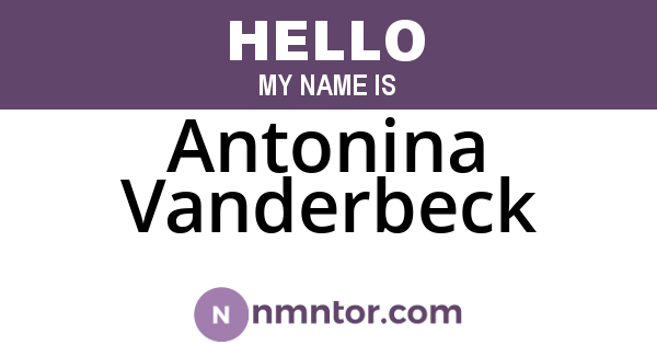 Antonina Vanderbeck