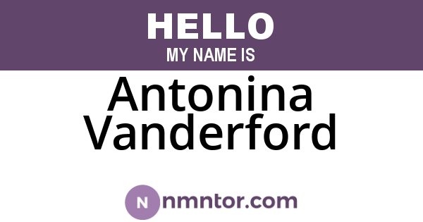 Antonina Vanderford