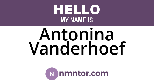Antonina Vanderhoef