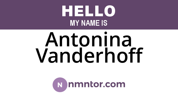 Antonina Vanderhoff