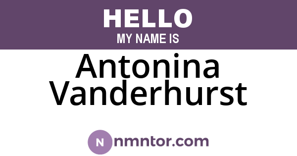 Antonina Vanderhurst