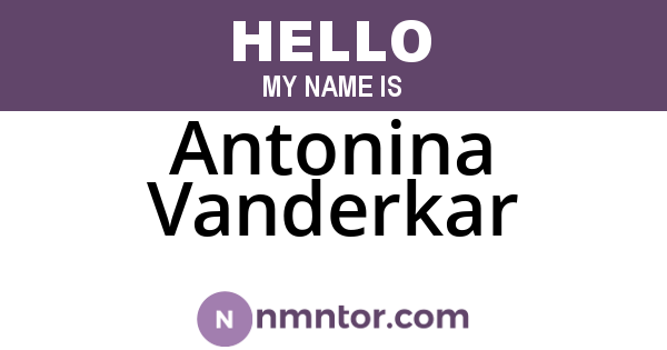 Antonina Vanderkar