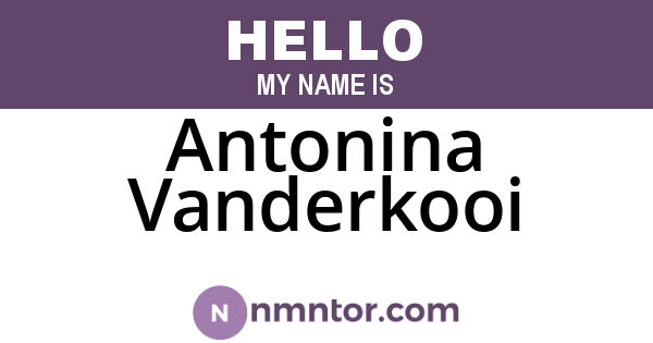Antonina Vanderkooi