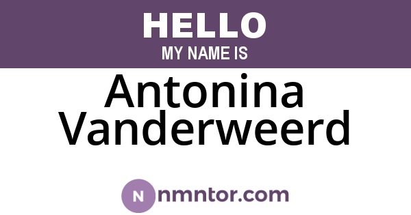 Antonina Vanderweerd