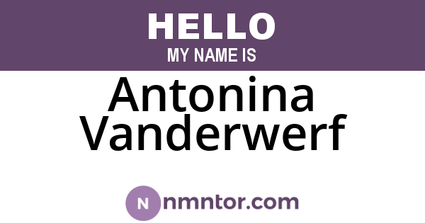 Antonina Vanderwerf