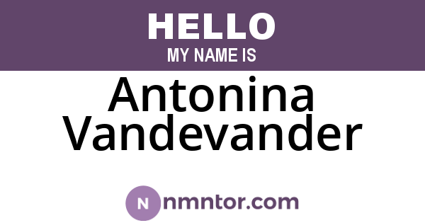Antonina Vandevander