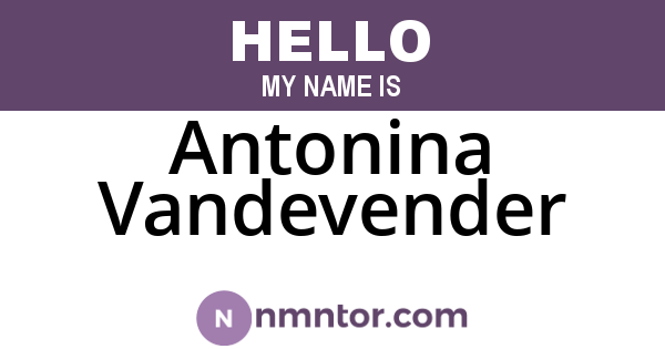 Antonina Vandevender