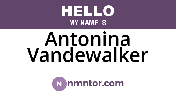 Antonina Vandewalker