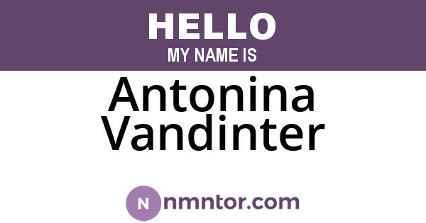 Antonina Vandinter