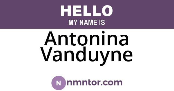 Antonina Vanduyne