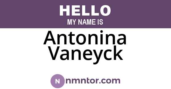 Antonina Vaneyck