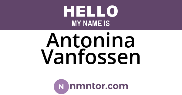 Antonina Vanfossen