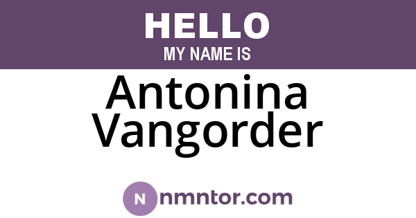 Antonina Vangorder