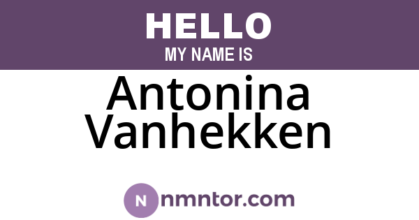 Antonina Vanhekken