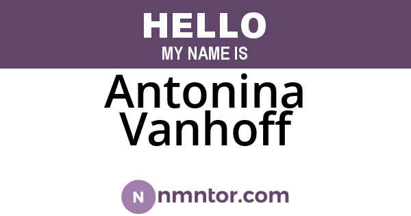Antonina Vanhoff