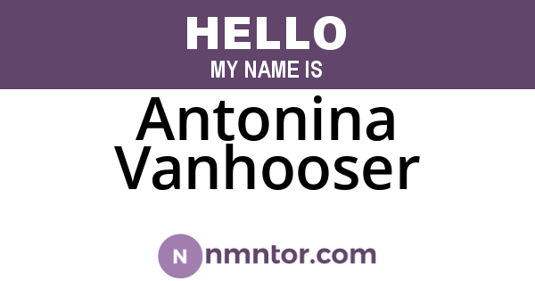 Antonina Vanhooser