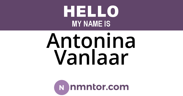 Antonina Vanlaar