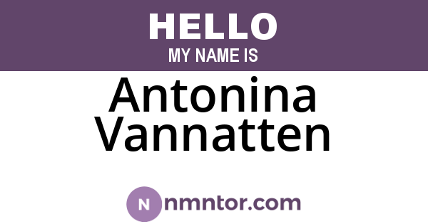 Antonina Vannatten