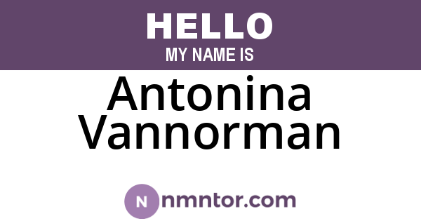 Antonina Vannorman