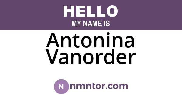 Antonina Vanorder
