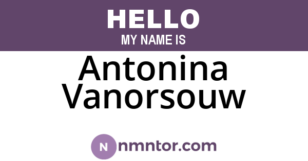 Antonina Vanorsouw