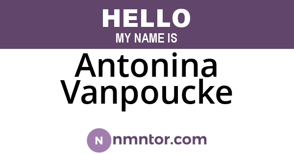 Antonina Vanpoucke