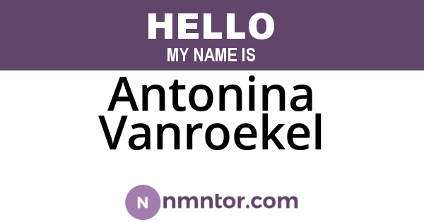 Antonina Vanroekel