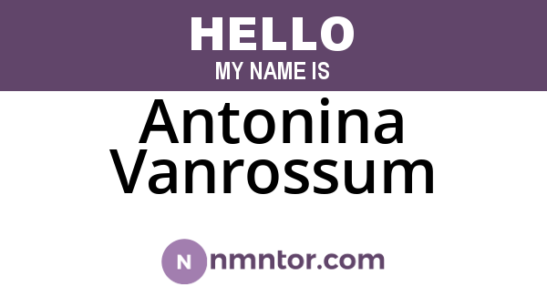 Antonina Vanrossum