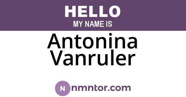 Antonina Vanruler