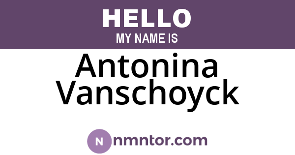 Antonina Vanschoyck