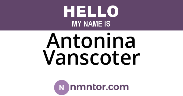 Antonina Vanscoter