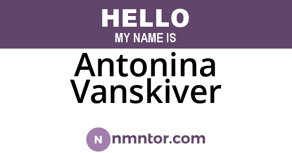 Antonina Vanskiver