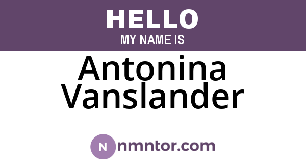 Antonina Vanslander