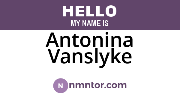 Antonina Vanslyke