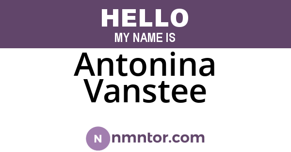 Antonina Vanstee