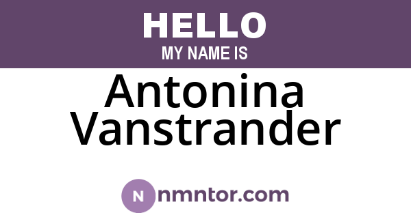 Antonina Vanstrander