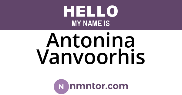 Antonina Vanvoorhis