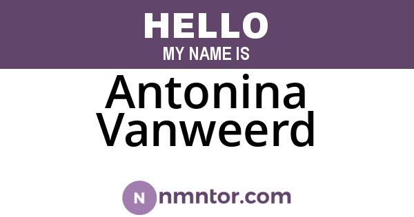 Antonina Vanweerd