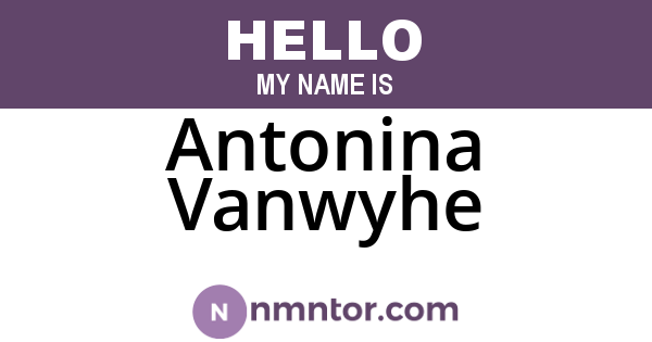 Antonina Vanwyhe