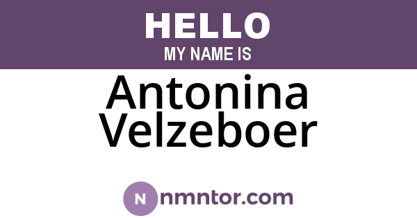 Antonina Velzeboer